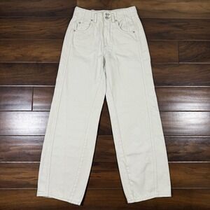 NEW We The Free People Women's Size‎ 26 Short Cream Aster Straight Leg Jeans